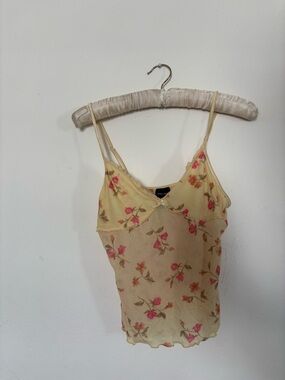 Vintage Yellow Floral Xhilaration Spring/Summer Blouse